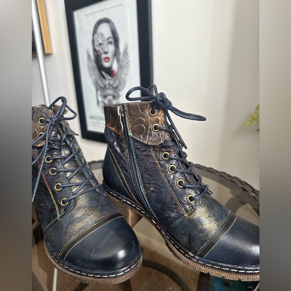 L’Artiste by Spring Step Leather Lace-Up Boots - Fallinluv Size 7 women - Picture 3 of 13